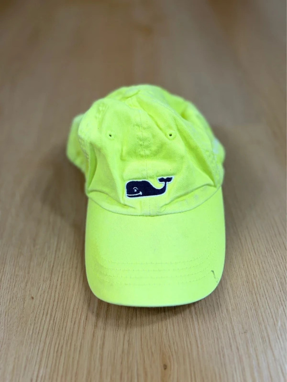 Vineyard Vines Neon Yellow Whale Logo Baseball Hat